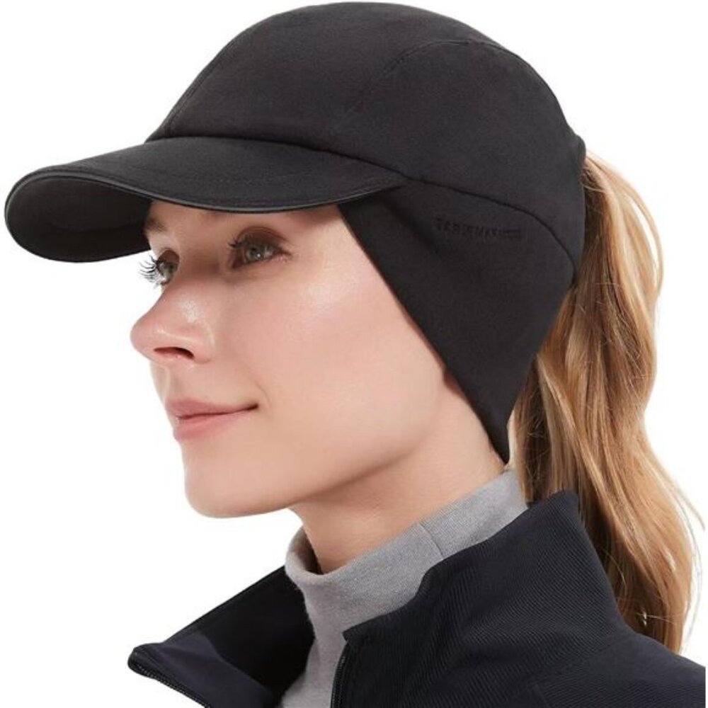 GADIEMKENSD‎ Women's Winter Reflective Fleece Ponytail Hat with Drop Down Ear